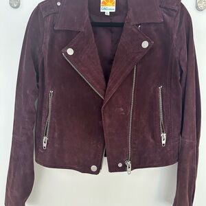 C&C California Burgundy Purple Suede Jacket